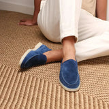 Classic Men's Suede Loafers, Berry Blue