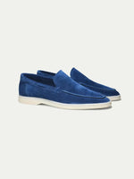 Classic Men's Suede Loafers, Berry Blue