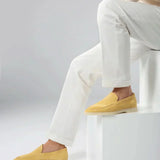 Classic Men's Suede Loafers, Yellow