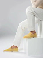 Classic Men's Suede Loafers, Yellow