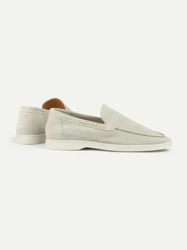 Mocassino Klassisk i Suede Creme
