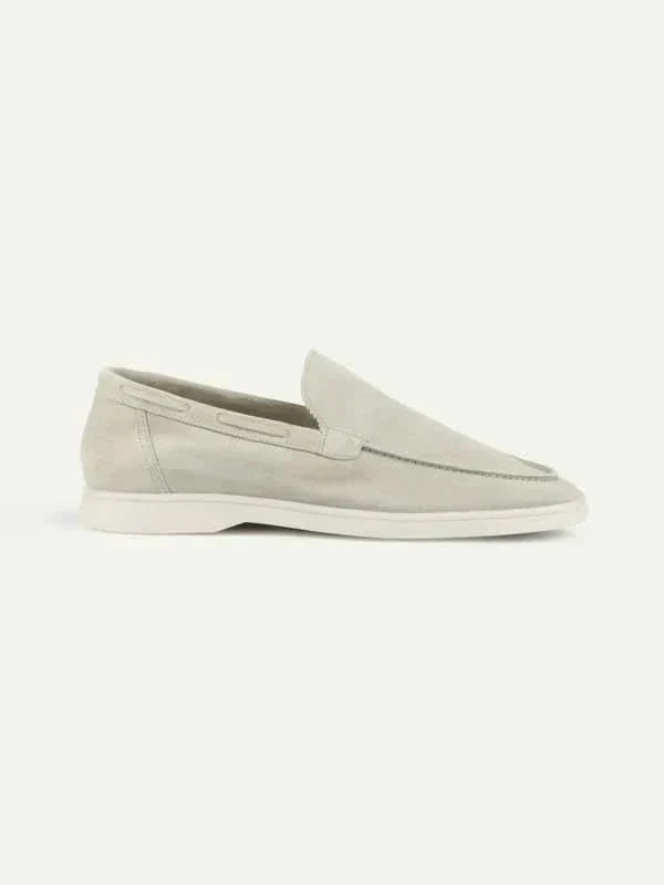 Mocassino Klassisk i Suede Creme