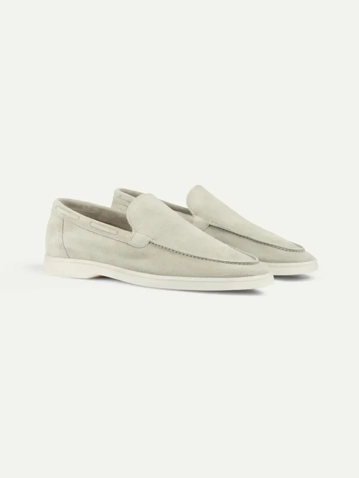 Mocassino Klassisk i Suede Creme