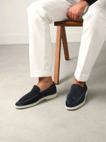 Classic Men's Nubuck Loafers, Blue