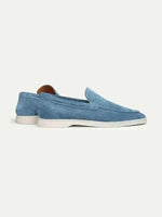 Classic Men's Suede Loafers, Ocean Blue
