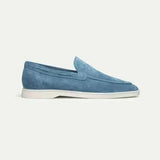 Classic Men's Suede Loafers, Ocean Blue