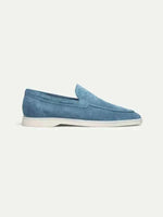 Classic Men's Suede Loafers, Ocean Blue