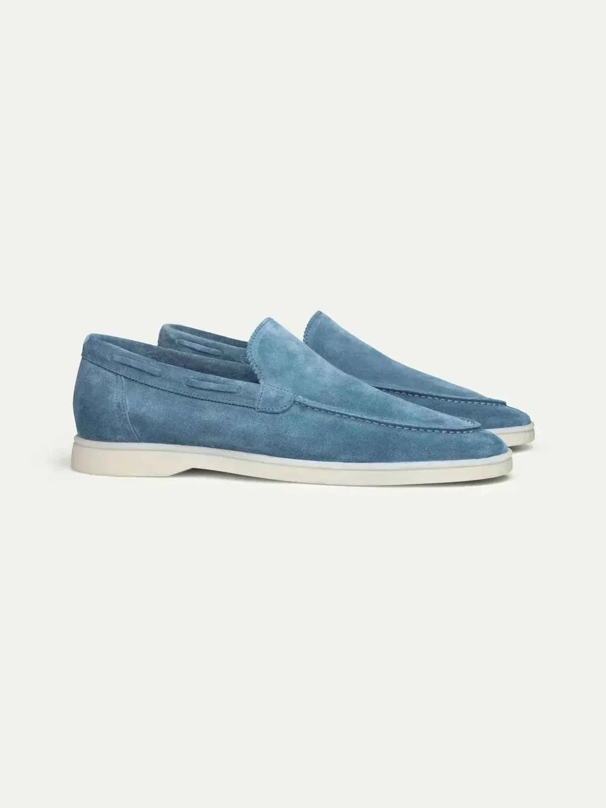 Mocassino Klassisk i Blå Ocean Suede