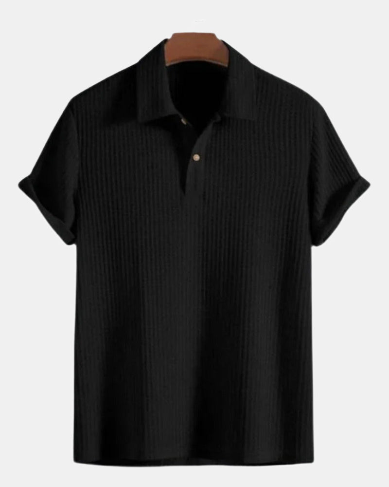 Old Men's Shirt, Short Sleeve, Money in Black