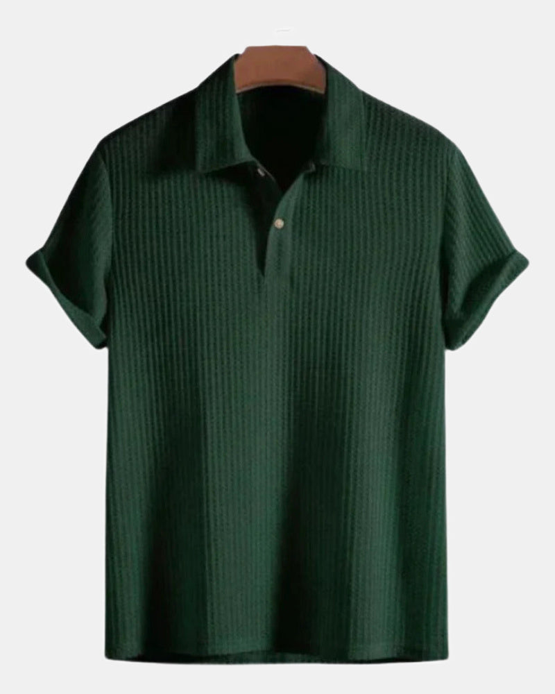 Old Men's Shirt, Short Sleeve, Money in Green