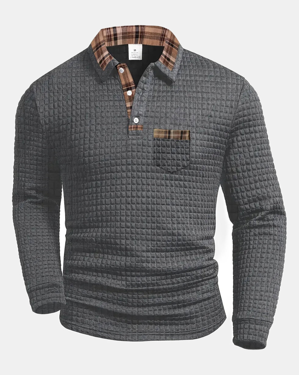 Men's Polo Shirt, Pattern in Gray
