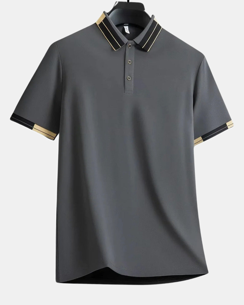 Men's Polo Shirt, Gray and Cream in Gray