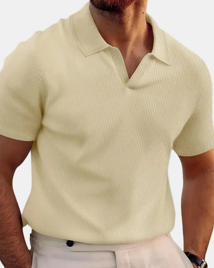 René Men's Henley Shirt, Striped