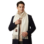 Marais Cashmere Merino Scarf for Men - White