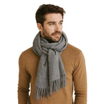 Rive Gauche Cashmere and Merino Wool Scarf for Men - Gray