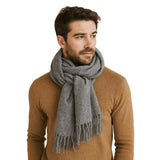 Rive Gauche Cashmere and Merino Wool Scarf for Men - Gray