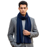 Montmartre Cashmere and Merino Wool Scarf for Men - Navy