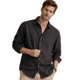 Meadowfall Men's Linen Shirt, Relaxed Fit, Button-Down