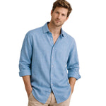 Meadowfall Men's Linen Shirt, Relaxed Fit, Button-Down