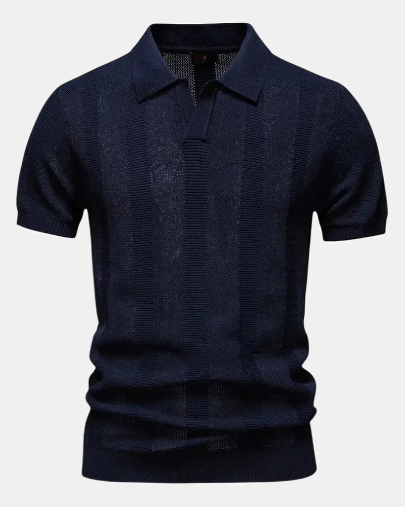 Lucas Men's Polo Shirt, High Mesh in Navy