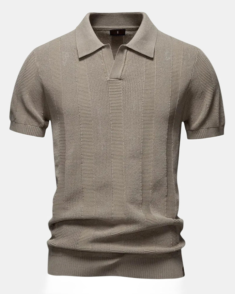 Lucas Men's Polo Shirt, High Mesh in Beige