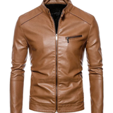 Leather Jacket with Fur Trim