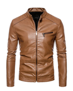 Leather Jacket with Fur Trim