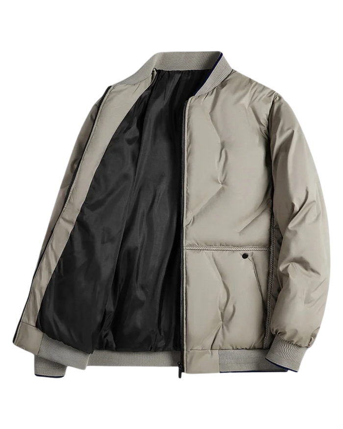 Wind-Resistant Men's Jacket, Black and Khaki