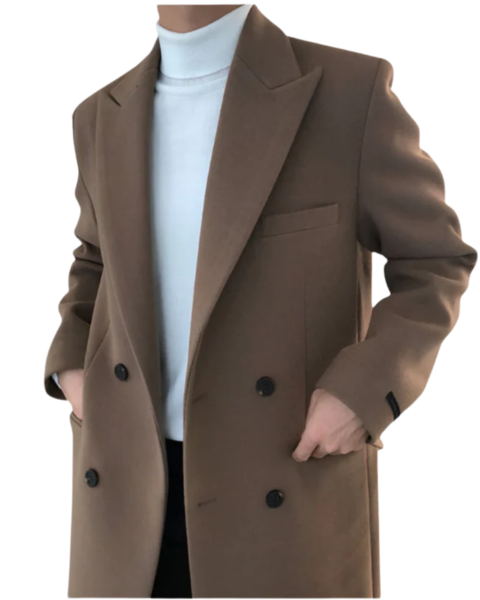 Double-Breasted Men's Wool Coat