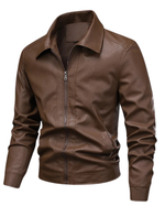 Elegant Windproof Leather Jacket