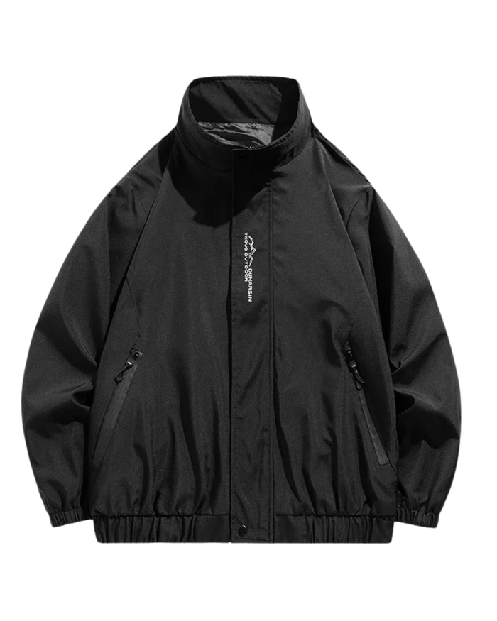 Wind-Resistant Men's Jacket, Gray and Green