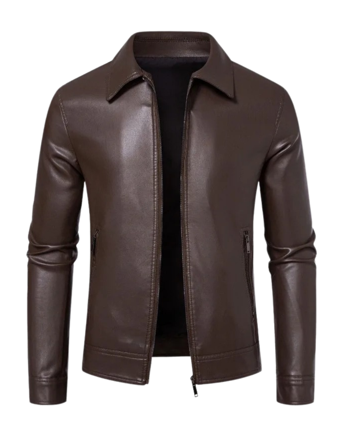 Men's Leather Jacket, Business, Black and Blue