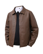 Elegant Leather Bomber Jacket