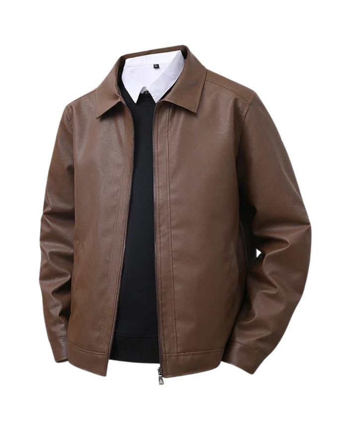 Men's Leather Bomber Jacket