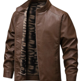 Vintage Leather-Lined Fleece Jacket