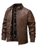 Vintage Leather-Lined Fleece Jacket