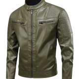 Leather jacket with multiple pockets