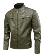 Leather jacket with multiple pockets