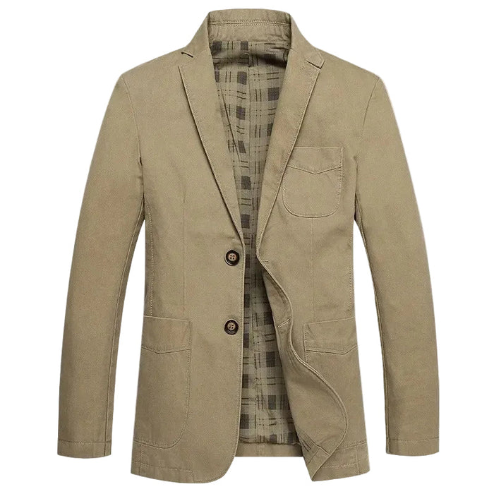 Men's Cotton Blazer, Khaki and Green