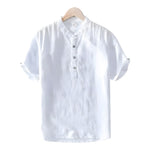 Short Sleeve Cotton and Linen Shirt