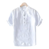 Short Sleeve Cotton and Linen Shirt