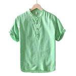 Short Sleeve Cotton and Linen Shirt