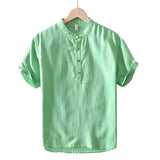 Short Sleeve Cotton and Linen Shirt