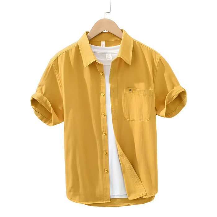 Cotton Shirt with Short Sleeves