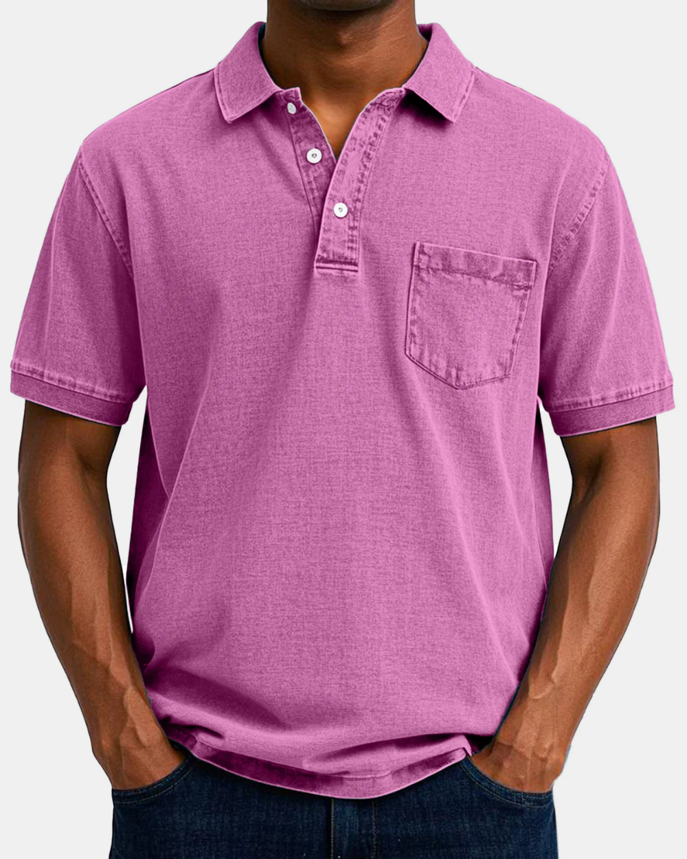 Men's Polo Shirt, Vintage in Pink