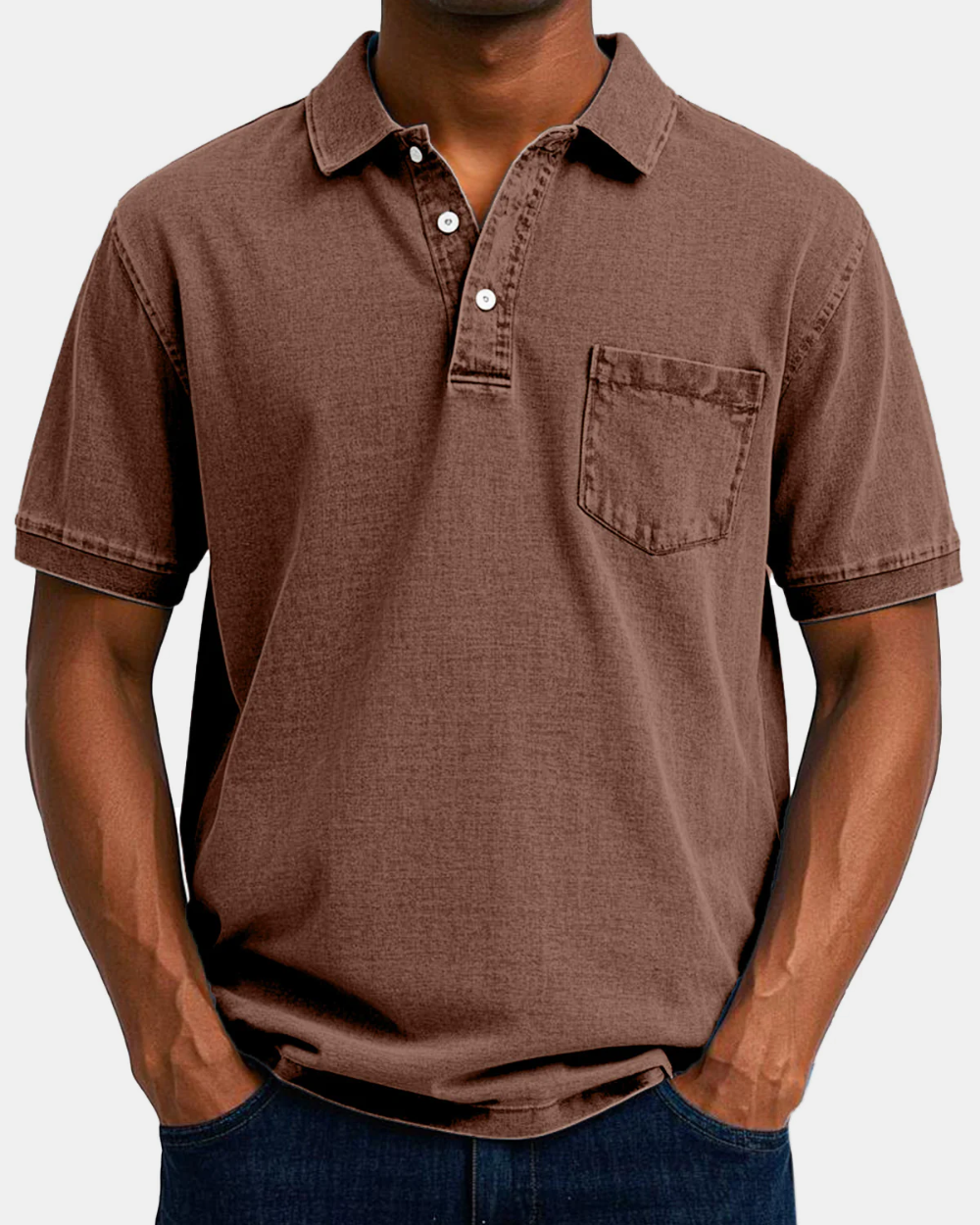 Men's Polo Shirt, Vintage in Brown